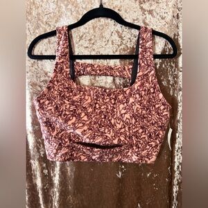 NWT Coreio Pink and Brown Sports Bra Size Large
